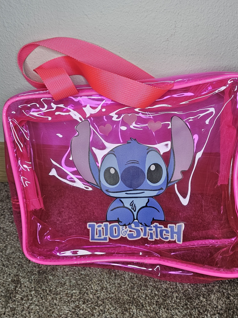 Disney Lilo & Stitch Pink Clear Kids Tote Bag